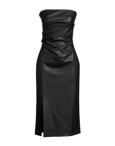 Ottod'ame Woman Midi Dress Black Size 4 Polyurethane, Polyester