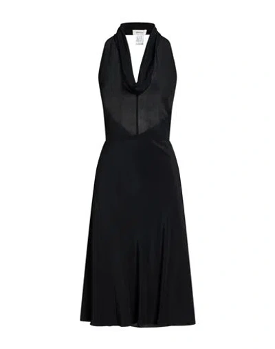 Ottod'ame Woman Midi Dress Black Size 6 Acetate, Silk