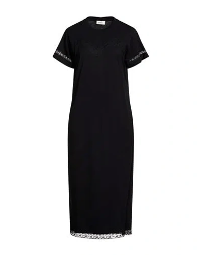 Ottod'ame Woman Midi Dress Black Size 6 Cotton