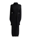 Ottod'ame Woman Midi Dress Black Size 8 Merino Wool, Viscose, Polyamide, Cashmere