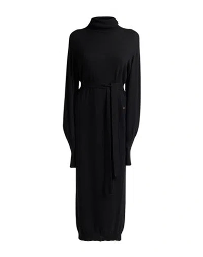 Ottod'ame Woman Midi Dress Black Size 8 Merino Wool, Viscose, Polyamide, Cashmere