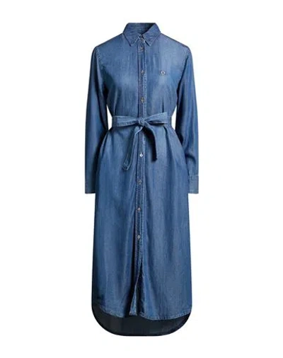 Ottod'ame Woman Midi Dress Blue Size 16 Lyocell