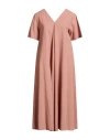 Ottod'ame Woman Midi Dress Blush Size 8 Cotton In Brown
