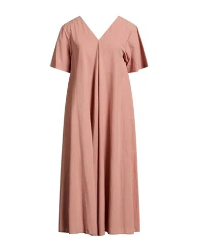 Ottod'ame Woman Midi Dress Blush Size 8 Cotton In Brown