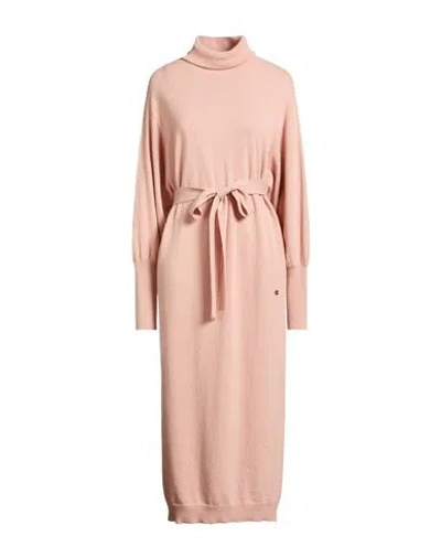 Ottod'ame Woman Midi Dress Blush Size 8 Merino Wool, Viscose, Polyamide, Cashmere In Pink