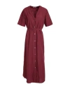 Ottod'ame Woman Midi Dress Brick Size 12 Cotton In Red