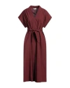 Ottod'ame Woman Midi Dress Burgundy Size 10 Cotton In Red