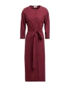Ottod'ame Woman Midi Dress Burgundy Size 12 Cotton In Red