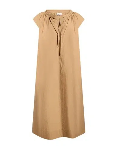 Ottod'ame Woman Midi Dress Camel Size 4 Cotton In Beige