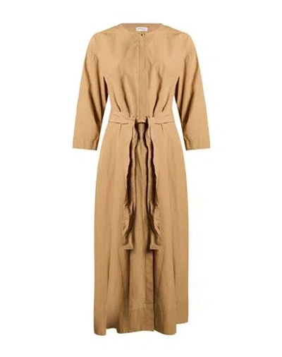 Ottod'ame Woman Midi Dress Camel Size 6 Cotton In Beige