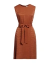 Ottod'ame Woman Midi Dress Camel Size 6 Viscose In Beige