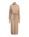 Ottod'ame Woman Midi Dress Camel Size 8 Merino Wool, Viscose, Polyamide, Cashmere