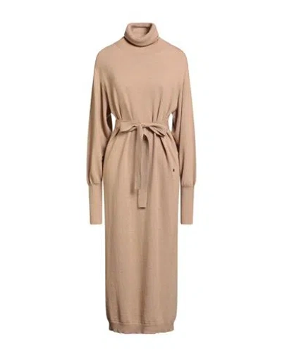 Ottod'ame Woman Midi Dress Camel Size 8 Merino Wool, Viscose, Polyamide, Cashmere