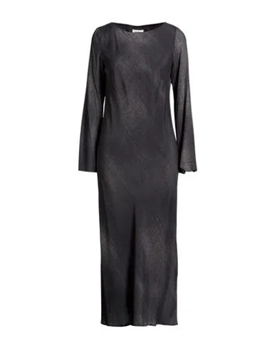Ottod'ame Woman Midi Dress Charcoal Size 4 Viscose In Black