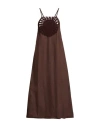 Ottod'ame Woman Midi Dress Chocolate Brown Size 12 Cotton