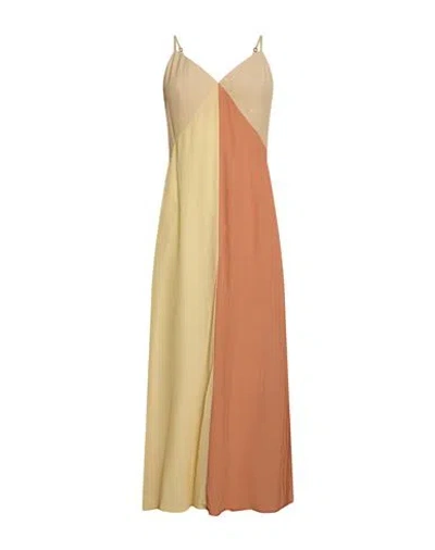 Ottod'ame Woman Midi Dress Cream Size 6 Acetate, Silk In White