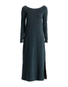 Ottod'ame Woman Midi Dress Deep Teal Size S Viscose, Polyester, Polyamide, Elastane In Blue