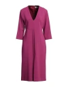 Ottod'ame Woman Midi Dress Fuchsia Size 6 Polyester, Viscose, Elastane In Pink