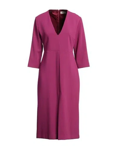 Ottod'ame Woman Midi Dress Fuchsia Size 6 Polyester, Viscose, Elastane In Pink