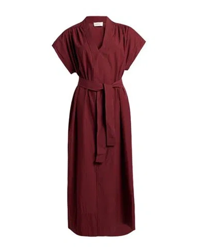 Ottod'ame Woman Midi Dress Garnet Size 8 Cotton In Red