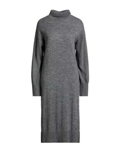 Ottod'ame Woman Midi Dress Grey Size 10 Acrylic, Wool, Viscose, Alpaca Wool In Gray