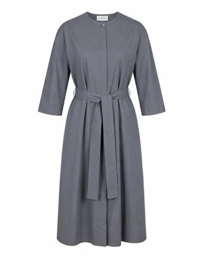 Ottod'ame Woman Midi Dress Grey Size 4 Cotton