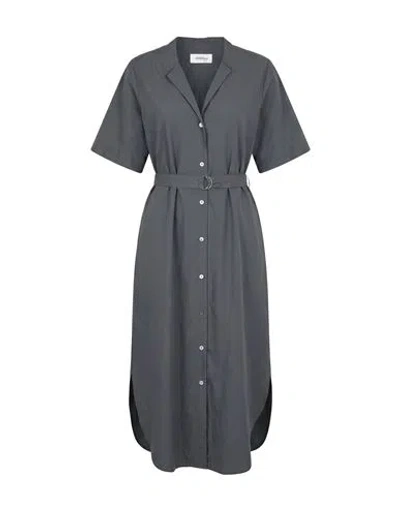 Ottod'ame Woman Midi Dress Grey Size 4 Cotton In Gray