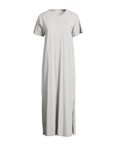 Ottod'ame Woman Midi Dress Grey Size 6 Polyester, Cotton In Gray