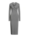 Ottod'ame Woman Midi Dress Grey Size M Viscose, Elastane