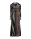 Ottod'ame Woman Midi Dress Khaki Size 6 Viscose In Beige