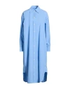 Ottod'ame Woman Midi Dress Light Blue Size 6 Cotton