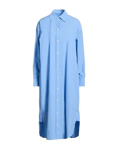 Ottod'ame Woman Midi Dress Light Blue Size 6 Cotton