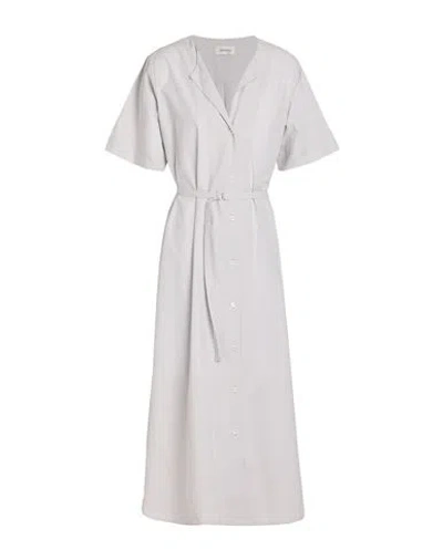 Ottod'ame Woman Midi Dress Light Grey Size 10 Cotton