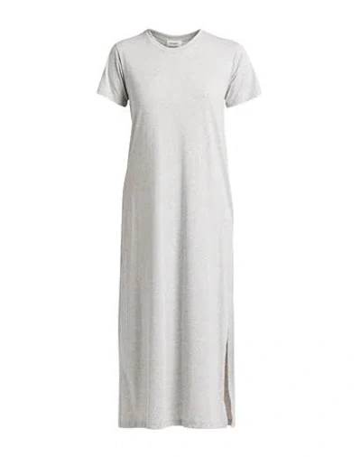 Ottod'ame Woman Midi Dress Light Grey Size 10 Cotton
