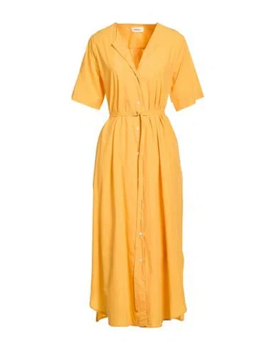Ottod'ame Woman Midi Dress Mandarin Size 8 Cotton In Orange