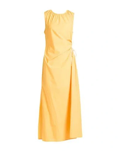 Ottod'ame Woman Midi Dress Marigold Size 10 Cotton In Orange