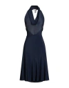 Ottod'ame Woman Midi Dress Midnight Blue Size 10 Acetate, Silk In Blue