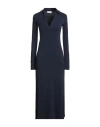 Ottod'ame Woman Midi Dress Midnight Blue Size 10 Viscose, Elastane In Blue
