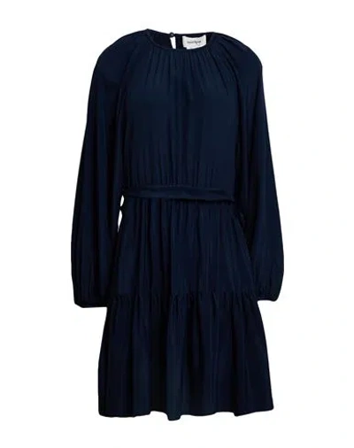 Ottod'ame Woman Midi Dress Midnight Blue Size 6 Acetate, Silk