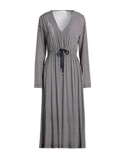 Ottod'ame Woman Midi Dress Midnight Blue Size 8 Viscose In Gray