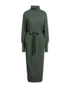Ottod'ame Woman Midi Dress Military Green Size S Wool, Viscose, Polyamide, Cashmere