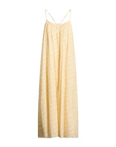 Ottod'ame Woman Midi Dress Mustard Size 6 Viscose In Yellow