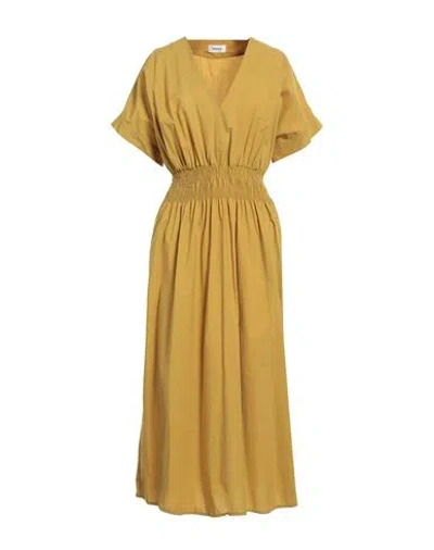 Ottod'ame Woman Midi Dress Mustard Size 8 Cotton In Yellow