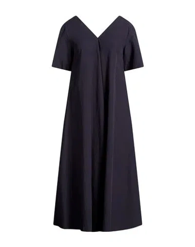 Ottod'ame Woman Midi Dress Navy Size 2 Cotton In Blue