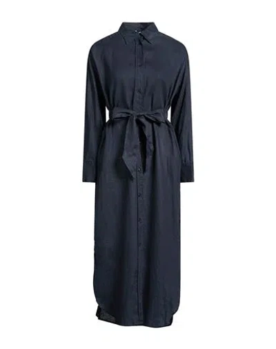 Ottod'ame Woman Midi Dress Navy Size 2 Linen