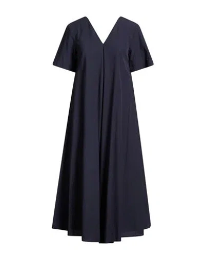 Ottod'ame Woman Midi Dress Navy Size 4 Cotton In Black