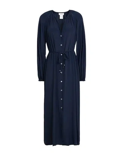 Ottod'ame Woman Midi Dress Navy Size 8 Acetate, Silk
