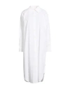 Ottod'ame Woman Midi Dress Off White Size 8 Cotton In White