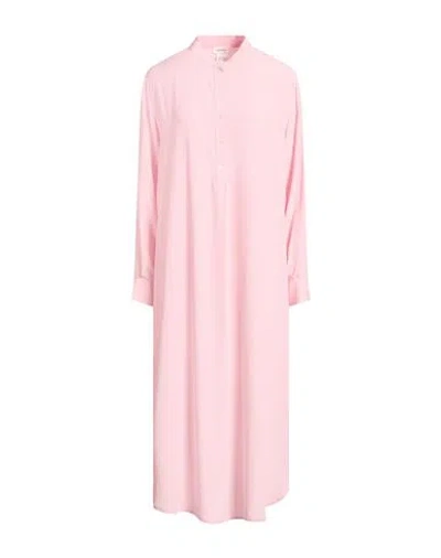 Ottod'ame Woman Midi Dress Pink Size 8 Acetate, Silk