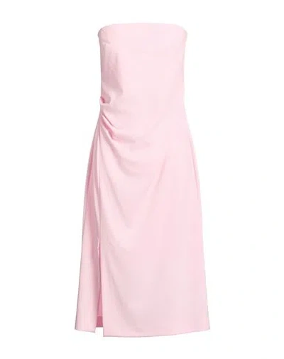 Ottod'ame Woman Midi Dress Pink Size 8 Polyester, Viscose, Elastane, Nylon